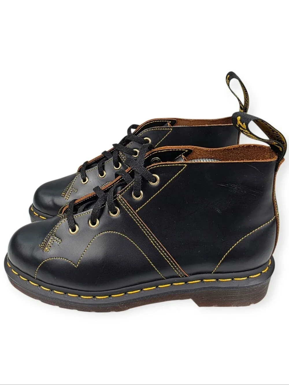 Dr. Doc Martens Church Monkey Boots Men's Size 7 Women's 8 Black EUC * No Box*